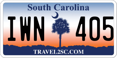 SC license plate IWN405