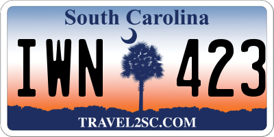 SC license plate IWN423