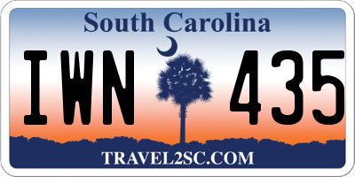 SC license plate IWN435