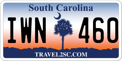 SC license plate IWN460