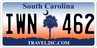 SC license plate IWN462