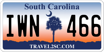 SC license plate IWN466