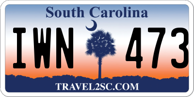 SC license plate IWN473