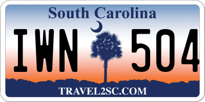 SC license plate IWN504