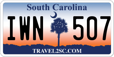 SC license plate IWN507