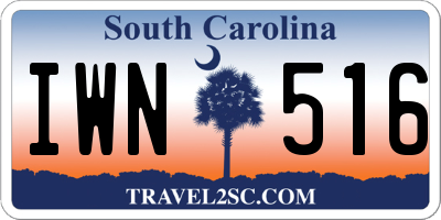 SC license plate IWN516