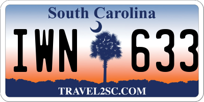 SC license plate IWN633