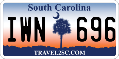 SC license plate IWN696