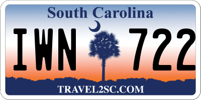 SC license plate IWN722