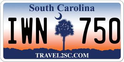 SC license plate IWN750