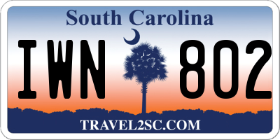 SC license plate IWN802