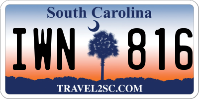 SC license plate IWN816