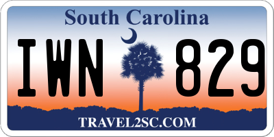 SC license plate IWN829