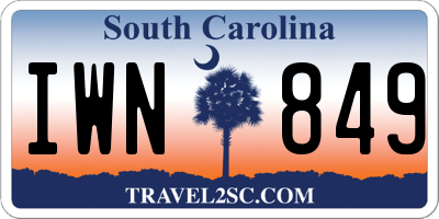 SC license plate IWN849