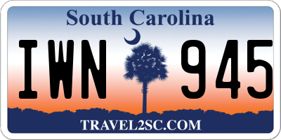 SC license plate IWN945