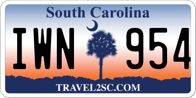 SC license plate IWN954