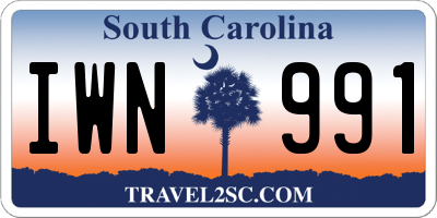 SC license plate IWN991