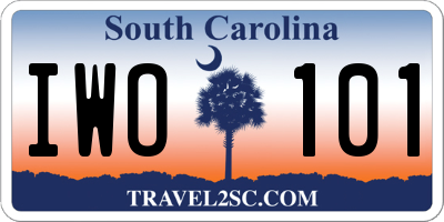 SC license plate IWO101