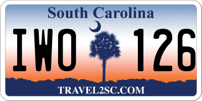 SC license plate IWO126
