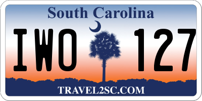 SC license plate IWO127