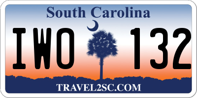 SC license plate IWO132