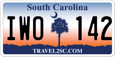 SC license plate IWO142