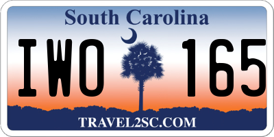 SC license plate IWO165