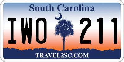 SC license plate IWO211