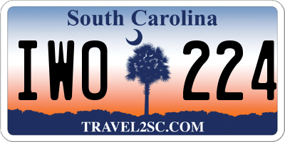SC license plate IWO224