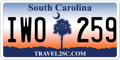 SC license plate IWO259