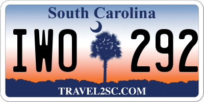 SC license plate IWO292