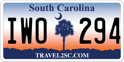 SC license plate IWO294