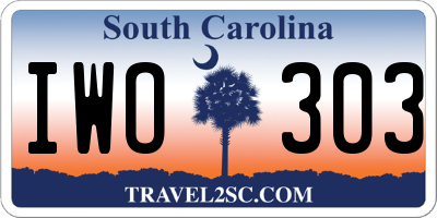 SC license plate IWO303