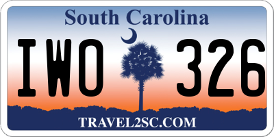 SC license plate IWO326