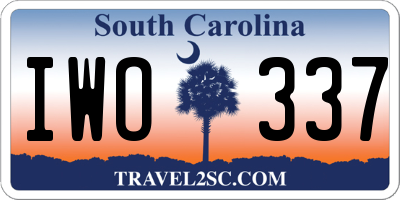 SC license plate IWO337