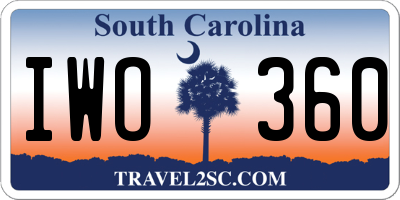 SC license plate IWO360