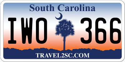 SC license plate IWO366