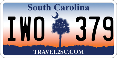 SC license plate IWO379