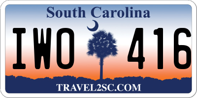 SC license plate IWO416