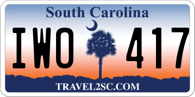 SC license plate IWO417