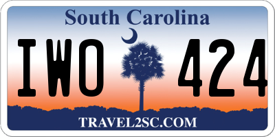 SC license plate IWO424