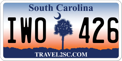 SC license plate IWO426