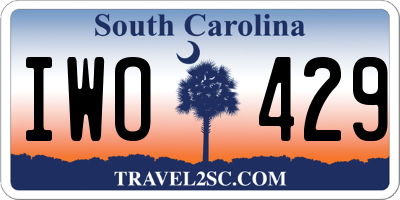 SC license plate IWO429