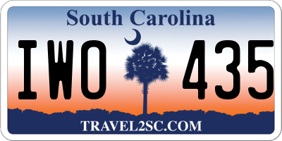 SC license plate IWO435