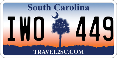 SC license plate IWO449