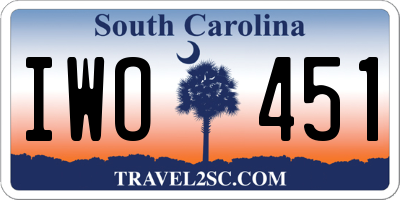 SC license plate IWO451