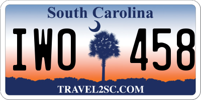 SC license plate IWO458