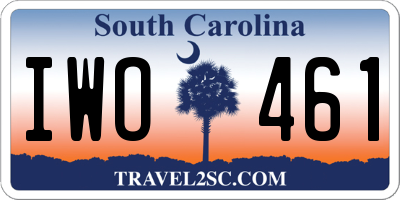 SC license plate IWO461