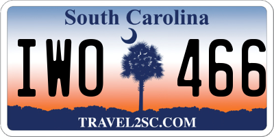 SC license plate IWO466