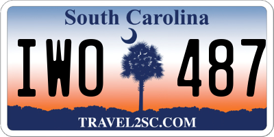 SC license plate IWO487